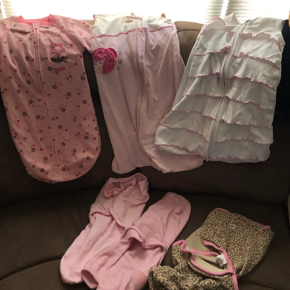 Variety of swaddles and sleep sacks